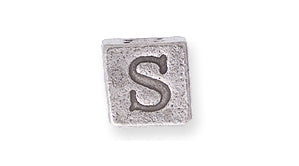 PW955-S: Bead Alphabet Cube S Ant Pewter 7mm 1PC