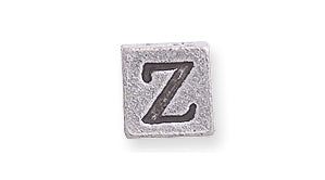 PW955-Z: Bead Alphabet Cube Z Ant Pewter 7mm 1PC