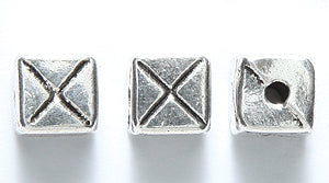 ME5386-S: Bead Square X Design 6mm-15PC