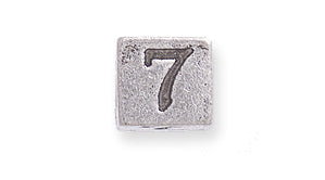 PW955-7: Bead Number Cube #7 Ant Pewter 7mm 1PC