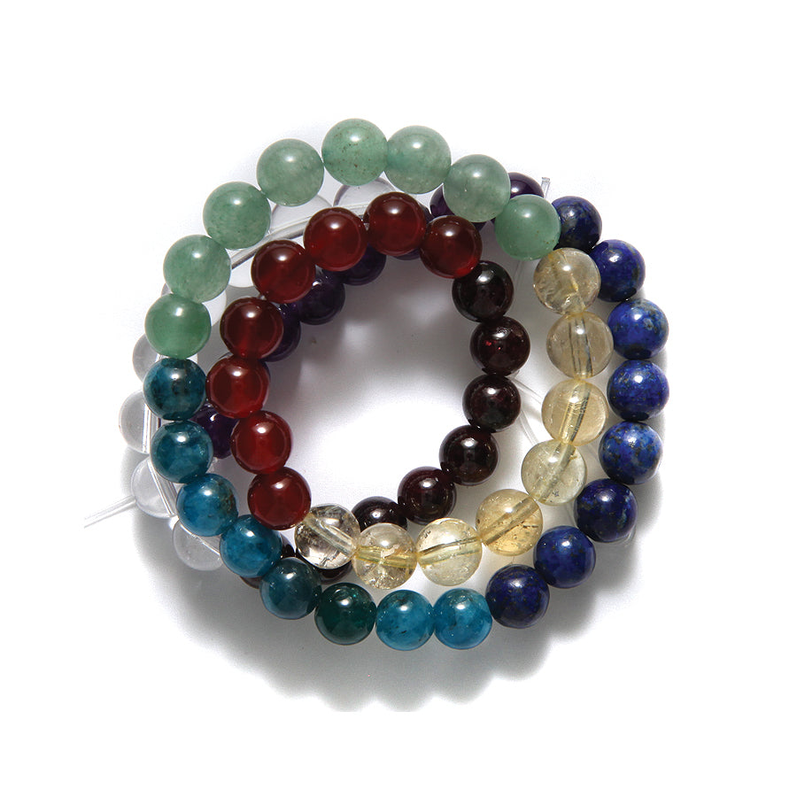 6ST525-CH: Chakra Banded Mixed Stone Round 6mm