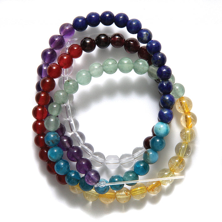 4ST525-CH: Chakra Banded Mixed Stone Round 4mm