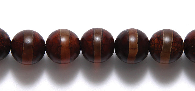 10ST5580: Dzi Agate Line Pattern 10mm 37PC