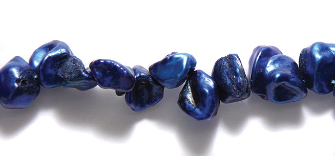 92FP377-K: Pearl Keshi Petal 10mm AVG DK Blue