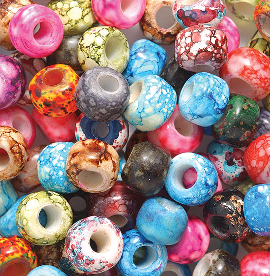 VE525-RCM: Bead Mix Crow Roller Marble 9mm 125GM