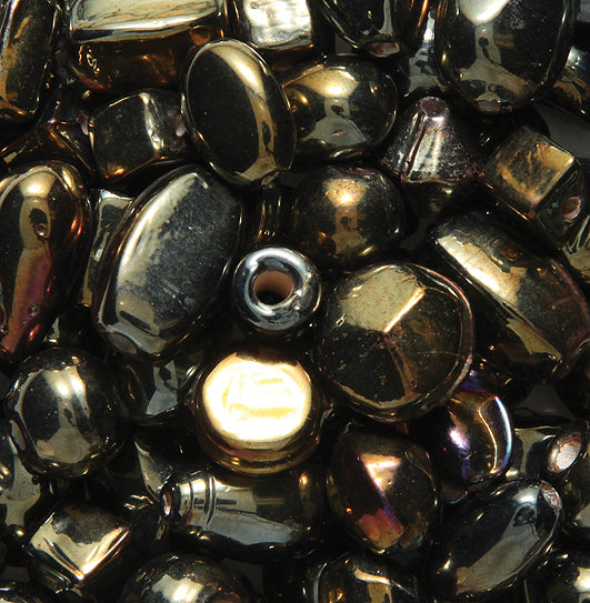 VE525-BR: Bead Mix Bronze/gold-100GM