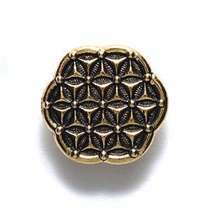 TC6570-AG: Button Flower Of Life 16mm Ant GLD