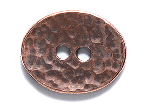 TC6575-AC: Button Distressed Oval Ant CPPR 15x19mm