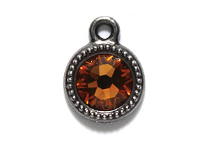 TC6825-11: Beaded Ss34 Bezel Ant Pewt Topaz