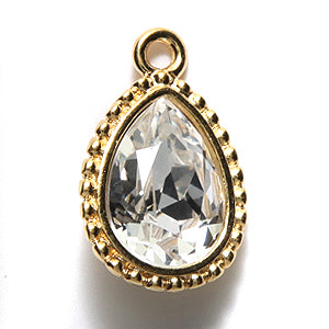 TC6834-01: Drop 10x14 With Swarovski 4320 Pear Crystal Bright GLD