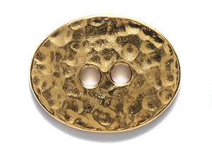 TC6575-GL: Button Distressed Oval GLD 15x19mm