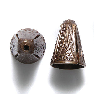 VJ1019: Vintaj Ornate Cone Bead Cap 10x14mm