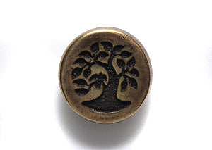 TC6583-AB: Button Bird In Tree Ant Brass 12mm