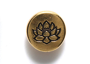 TC6585-AG: Button Lotus Ant GLD 12mm