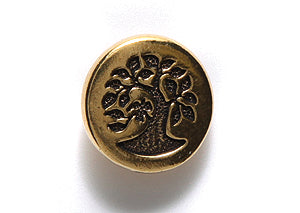 TC6583-AG: Button Bird In Tree Ant GLD 12mm