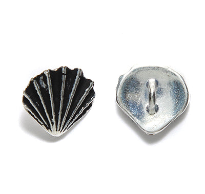 TC6602-AS: Ocean Button Scallop Shell 13 Ant SIL PLT