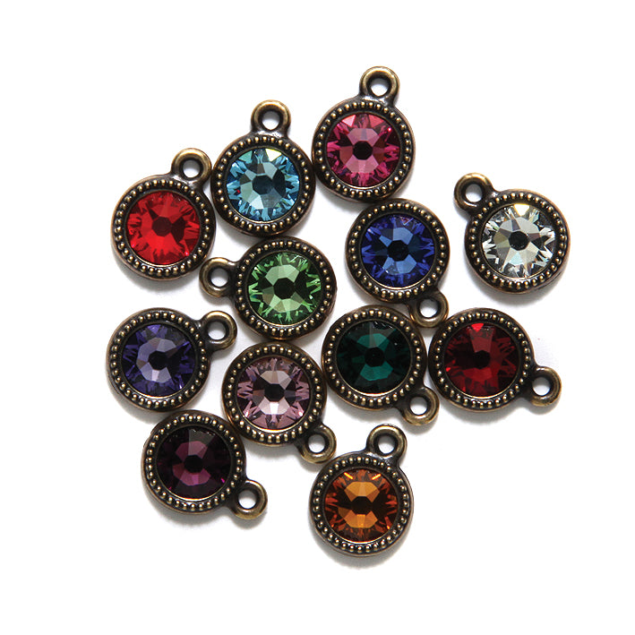 TC6824-16: Ss34 Bezel Brass Birthstone Mix 12PC