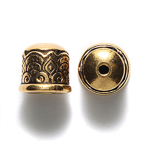 TC5849-AG: Cord End Temple 6mm ID Ant GLD