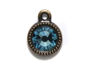 TC6824-03: Drop Beaded Ss34 Bezel Ant Brass Aqua