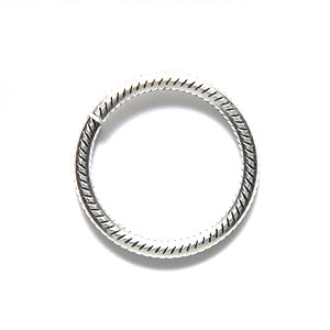 VJ109-AS: Vintaj Jump Ring Ribbed 15mm Ant Sil PLT