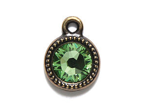 TC6824-08: Beaded Ss34 Bezel Ant Brass Peridot