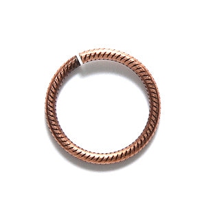 VJ109-AC: Vintaj Jump Ring Ribbed 15mm Ant CPPR PLT