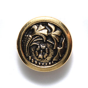 TC6579-AG: Button Czech Flower 17mm Ant GLD