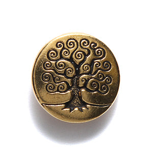 TC6562-AG: Button Tree Of Life 15mm Ant GLD