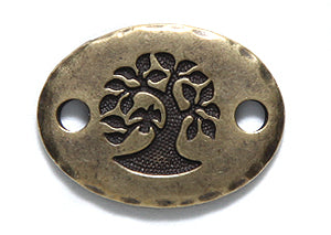 TC3186-AB: Link Bird In Tree 15x20mm Ant Brass