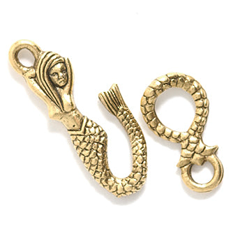 PW5411-AG: Clasp Hook Mermaid Ant Gold 36mm