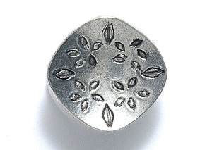 PW6184-S: Button PW Square w/FLs 14mm Ant Pewter 1PC