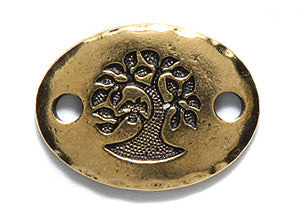 TC3186-AG: Link Bird In Tree 15x20mm Ant GLD