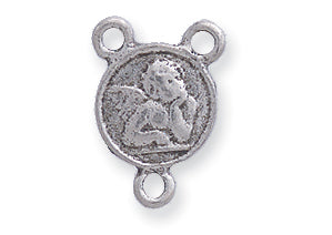 PW429-S: Rosary Center Angel Ant Pewter 10x14mm 1PC