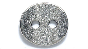 PW6138-S: Button PW Plain Oval 2 Hole 13x15mm Ant Pewter 1PC