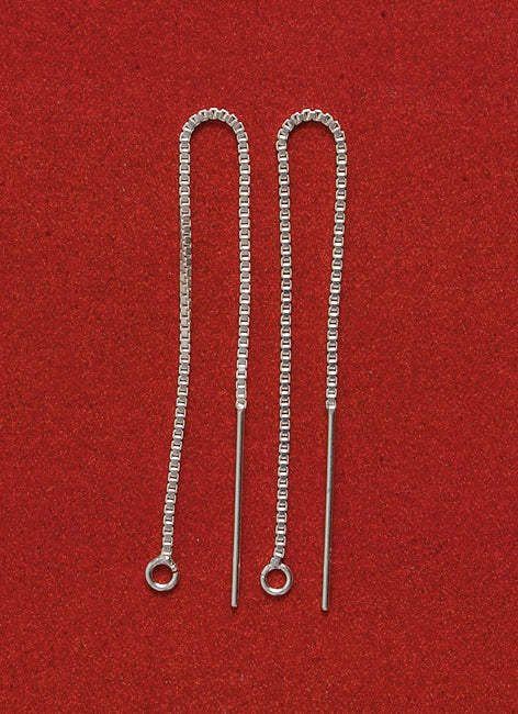 SS61: Threader Earring Box Chain Ring Sterling