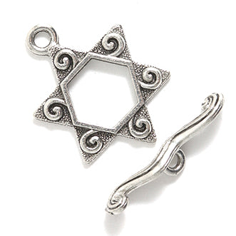 PW3287S: Toggle Star Of David Sil 21mm