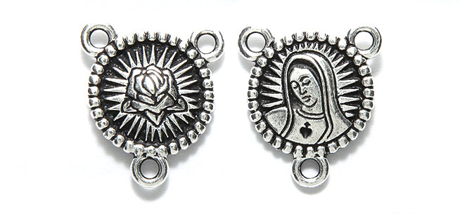 TC3131-AS: Rosary Center Our Lady Ant SIL 21mm