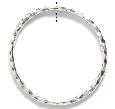 PW1060-AS: Ring Hammered 1 Hole Bright Silver 31mm-1PC