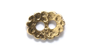 PW6136-AG: PW Button Scalloped Oval Ant Gold 8x11mm - 1PC