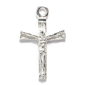 PW5242-SSP: Charm Crucifix Silver Plate 20mm-1PC