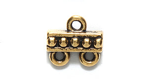 TC3054-AG: Link Beaded 2-1 9.5x10.5mm Ant GLD