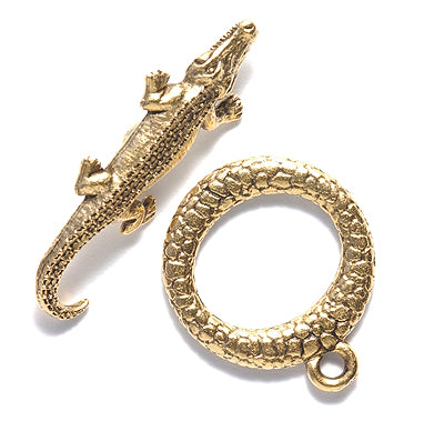 PW2049-AG: Toggle Alligator Ant Gold 17&29mm - 1 Set