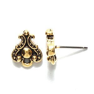 TC1054-AG: Earring Post Duchess 9x11mm Ant GLD