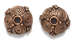 PW623-AC: Bead Cap Spiral Design Ant Copper 5x10mm-1PC