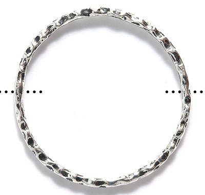 PW5823-AS: Ring Hammered 2 Holes Bright Silver 31mm-1PC