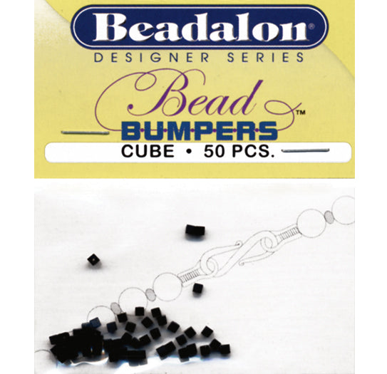 MS33-BC: Bead Bumpers Cubes Black 50 Piece/bag 1.7mm 1 Package