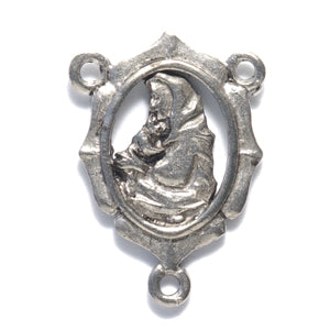 PW6006-S: Rosary Center Ant Pewter 16x23mm 1PC