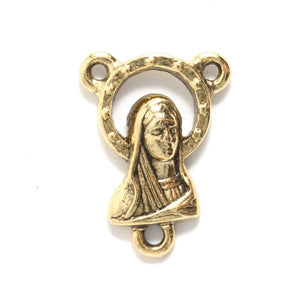 PW3312-AG: Rosary Center Mary Ant Gold 14x18mm - 1PC