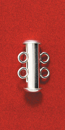 SS450-2: 2 Ring Bar Slide Clasp Sterling 10x16mm