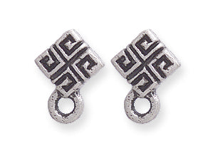 PW2208-S: Celtic Earring Post w/Eye Ant Pewter 8x12mm-1PR